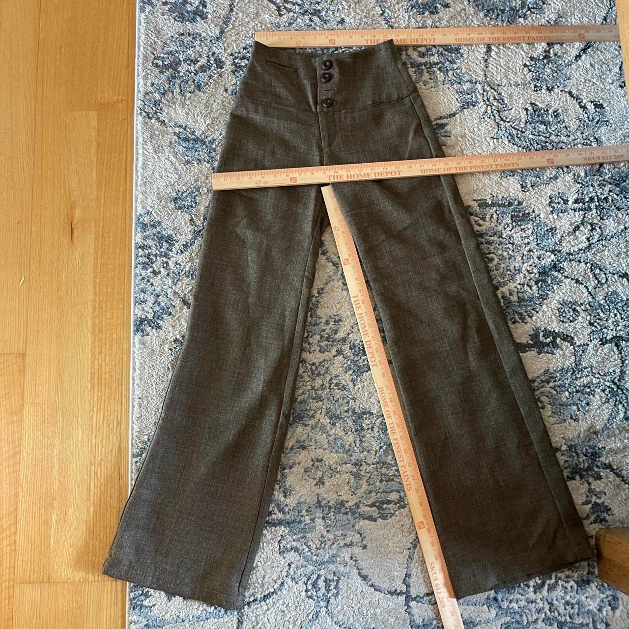 Vintage Y2K Paala High Waisted Wide Leg Trousers Brown Button Fly Academia Sz 4