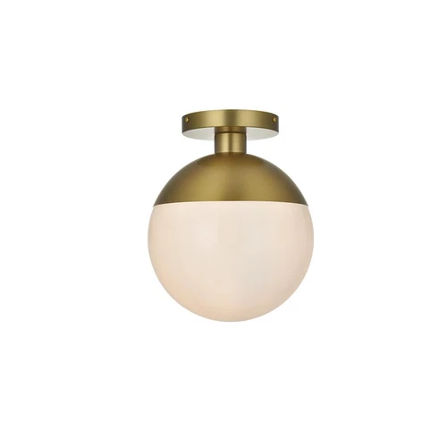 Living District Eclipse 1Lt 10" Flush Mount, Gold/Frosted White - LD6062SG - Picture 1 of 1