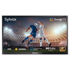 Sylvox 55in Smart Outdoor TV 4K UHD APP Dolby Atmos IP55 Waterproof Partial Sun