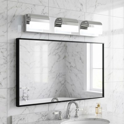 22 inch Dimmable LED Chrome Vanity 3 Lights Bathroom Mirror Wall Sconce Fixture
