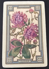 1 SWAP PLAYING CARDS - VINTAGE US NARROW NAMED FLOWERS CLOVER