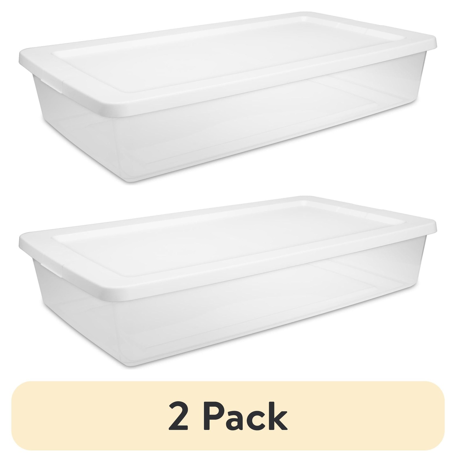 2-Pack Sterilite 41 Quart Clear Storage Bins with Snap-on Lids