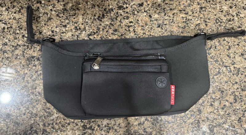 Skip Hop Black Stroller Organizer with Zippered Pocket & Adjustable Straps