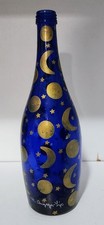 Hand Painted Celestial Signed Cobalt Blue Gla...
