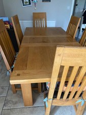 solid oak extending dining table 6 chairs