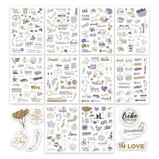 Sticker Hochzeit Gästebuch (325 Motive), Aufkleber Hochzeit für Fotoalbum