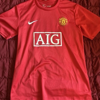 Nike Manchester United AIG Soccer Jersey Red/White Men's Size M