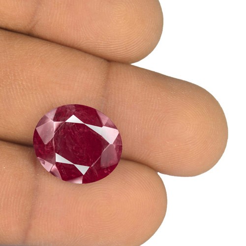 Rubí Burma 11,51 quilates natural sin tratar rojo magenta profundo ovalado certificado GRS 11,51 quilates - Imagen 4 de 5