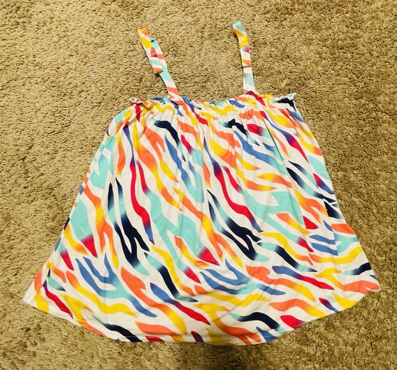 Girl’s Falls Creek Printed Sleeveless Ruched Top Size 10/12 EUC!