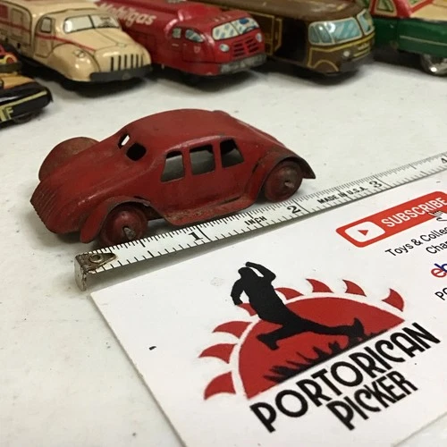 Early Unbranded Marx Tin Litho Red 1930 CHRYSLER AIRFLOW 2.5” Or 1/64