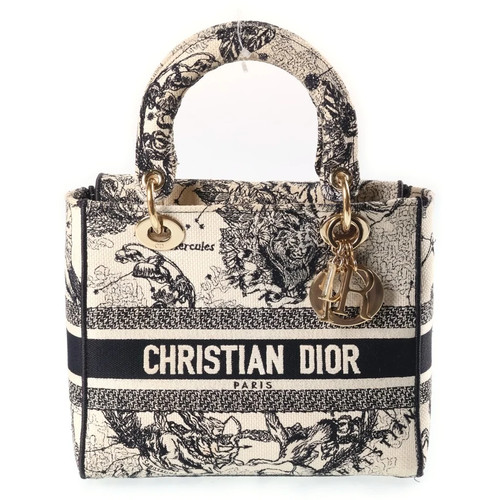 Christian Dior Lady Dior Medium Shoulder Bag Ivory Unisex #BRG576