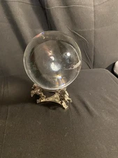 Crystal Ball with Pegasus Horse Base. Heavy Weight. Amlong Crystal Ball