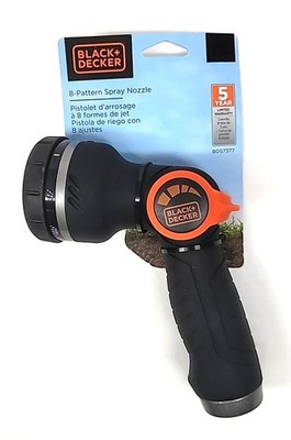 Black+Decker 8-Pattern Spray Nozzle for Garden Hose w/Adjustable Water Intensity