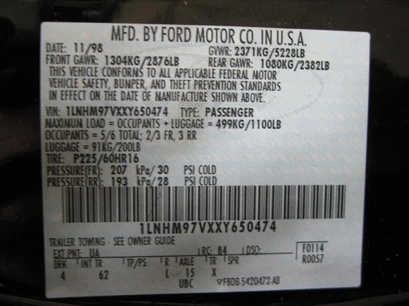 Conjunto de válvula de acelerador del cuerpo del acelerador para 98-02 Lincoln Continental 70167 Foto 3 de 4