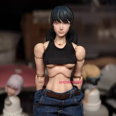 1/12 Custom Chainsaw Man Asa Mitaka Head Carving For 6'' Romankey&Other's Figure 
