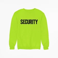 NYC Factory Security Sweatshirt Front Back Print Mens Staff Event Uniform...
