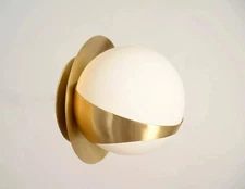 1 Light globe Wall Mid Century Raw Brass Sputnik chandelier light Fixture