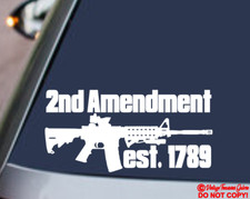 2nd Amendment Ar-15 Vinyl Decal Sticker Car Rear Window Wall Bumper Gun Ar15 2a 2nd Amendment Ar-15 Vinyl Decal Sticker Car Rear Window Wall Bumper Gun Ar15 2a