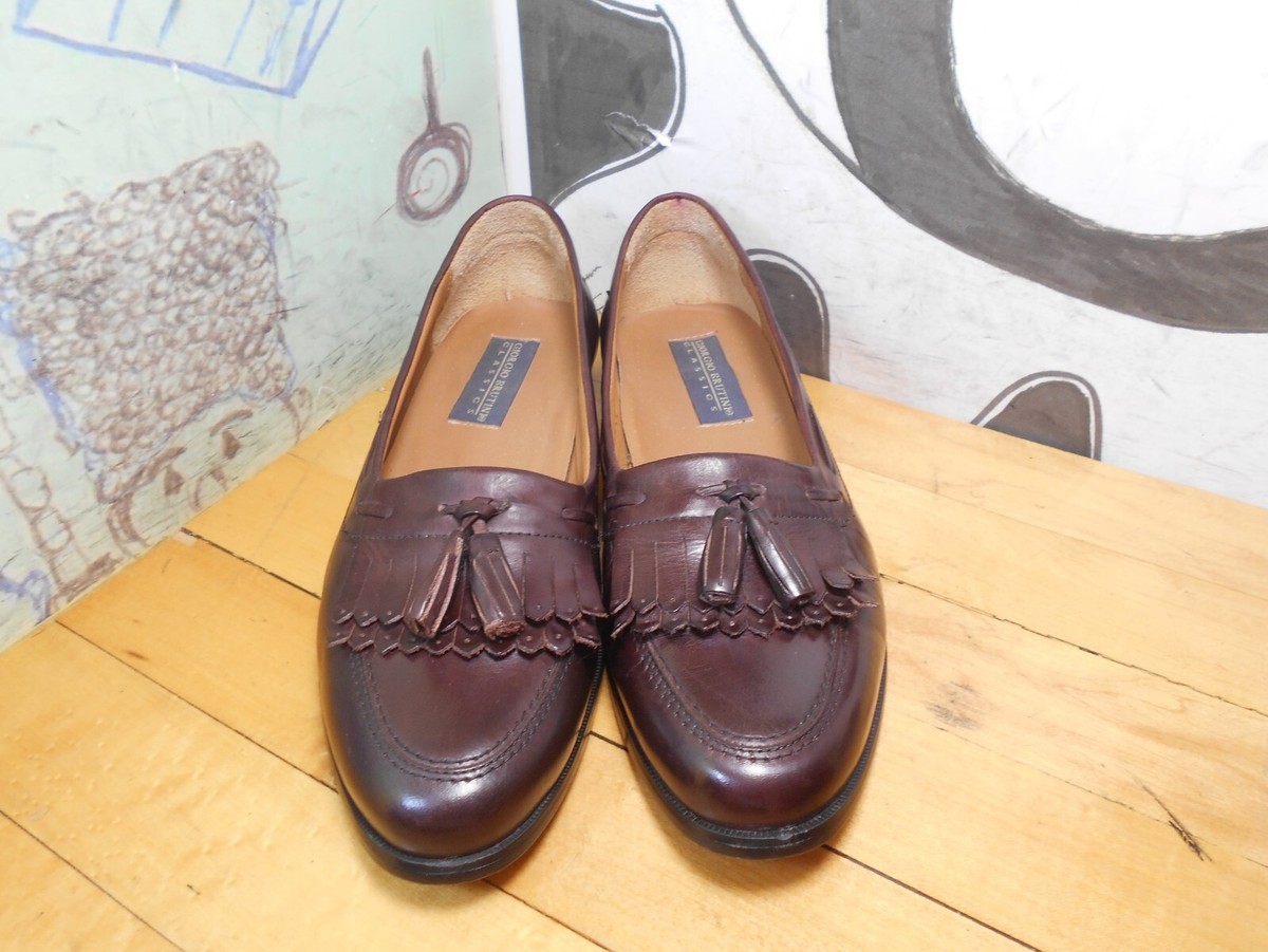 Giorgio Brutini Brown Leather Kiltie Tassel Loafers Men display picture 2