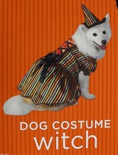 Halloween Striped Witch Pet Dog Costume Size Medium 15-30 lbs  14-18 in NWT
