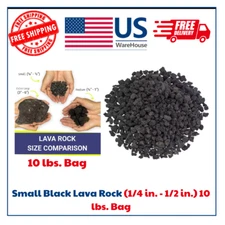 Small Black Lava Rock 1/4 in. - 1/2 in. Decorative Landscaping Stone 10 lb Bag