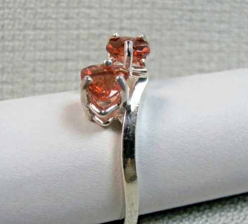 ANDESINE LABRADORITE - Reddish-orange Trillions .925 Sterling Ring 0.82 ctw. - Picture 10 of 10
