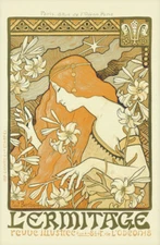 Revue L'ermitage (1897) French Literary Review Cover Paul Berthon 16x20 Poster