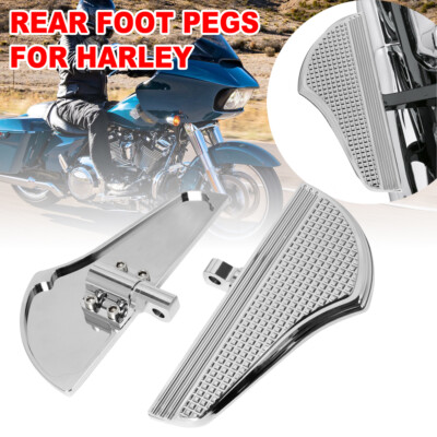 Rear Passenger Defiance Floorboards Male Mount Foot Pegs Fit For Harley Softail
