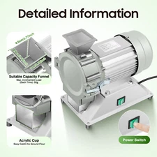 NEW Soil Crusher Pulverizer Micro Plant Grinder Grinding Machine 110V 1400r/min