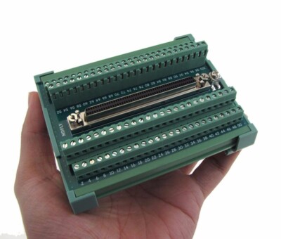 Compact 100-Pin SCSI Female Signals Breakout Board Module DB100 Din Rail Mount