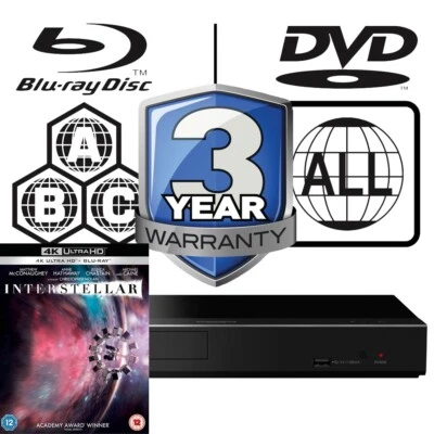 Panasonic Blu-ray Player DP-UB450 All Zone Code Free MultiRegion 4K Interstellar - Image 1 of 4