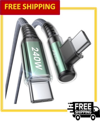 AINOPE 240W USB C to USB C Right Angle Fast Charging Cable