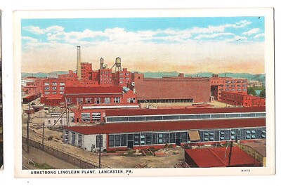 ARMSTRONG LINOLEUM PLANT Dillerville  Lancaster Pennsylvania PA Postcard WB 1930