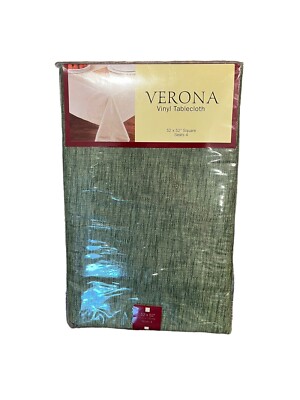 NEW Verona by Newbridge Vinyl Tablecloth 52 x52  Square Seats 4