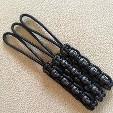325 Paracord Small Hole Knife Lanyard 3pk Black With Black Skulls