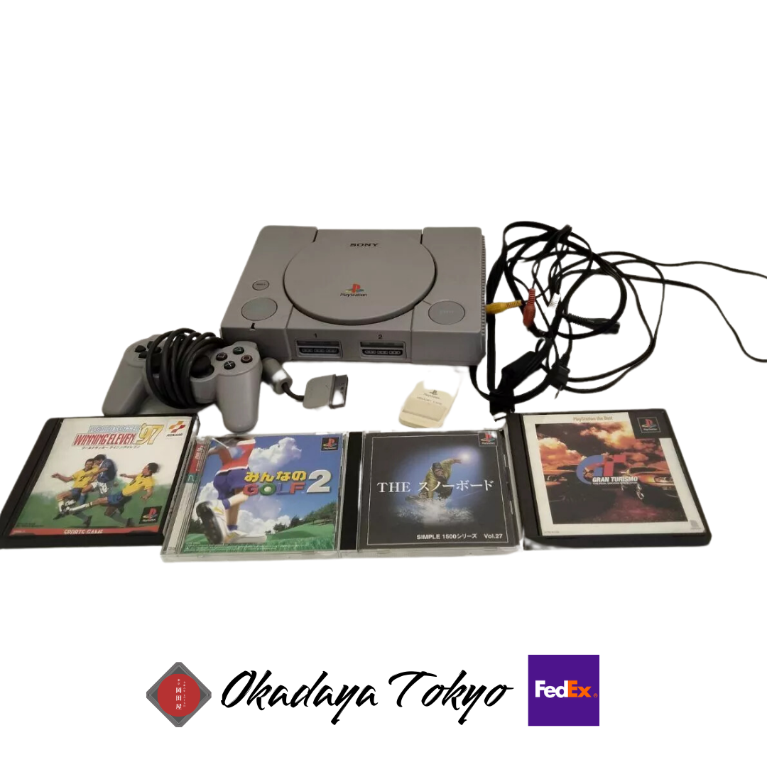 【ジャンク品】SONY PlayStation 1 & 2 ソフト付きセット Sony PlayStation 1 PS1 Console Complete Set Japan w/ 4 Games