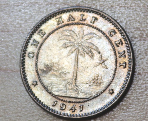 1941 Liberia 1/2 Cent Elefant - Bild 7 von 8