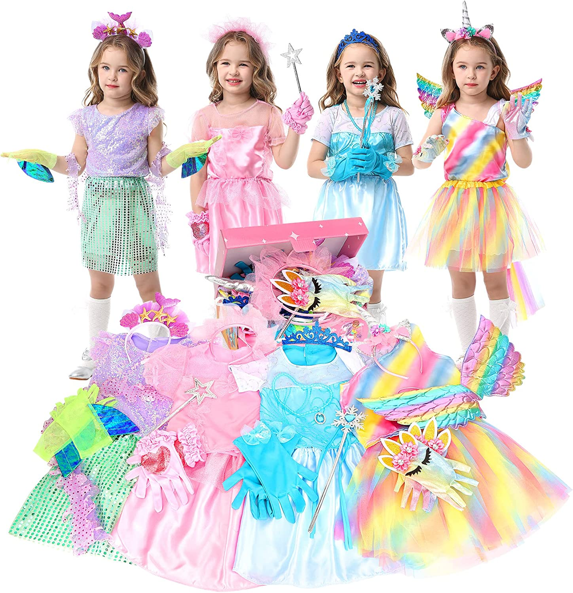 Princess Dress up for Little Girls Princess Role Play Costume Gift Set 25  Pcs Pr