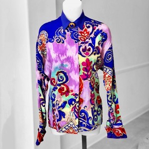 versace women's silk shirt