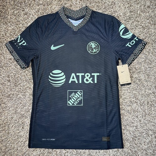 Nike Club America Mens Small 21/22 Third Vapor Match Jersey DB5883-011 Black