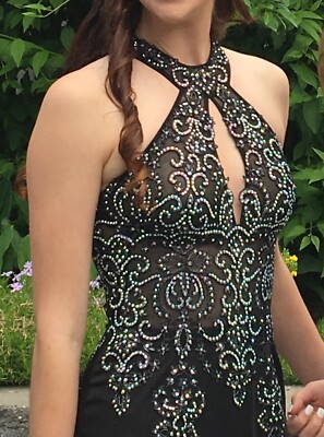 Jovani  JVN Beaded Halter Top Prom Dress Size 0
