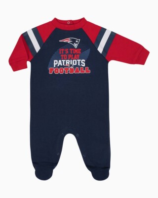 New England Patriots Baby Toddler Coverall Sleep & Play, NFL Gerber Sleeper
