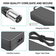 29.4V 2A Charger Universal 3 Prong Connector for 25.2V 25.9V 24V Battery