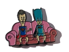 Beavis & Butthead Batman Superman Mashup Couch HAT PIN Lapel Brooch