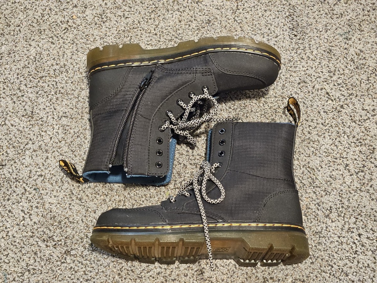 Doc Martens Dr Combs J AW004 Black Combat Boots Canvas Zip