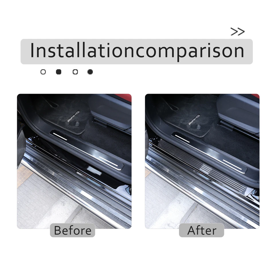 Tira umbral de umbral de puerta de fibra de carbono para Mercedes Benz Clase G W464 G63 G500 Foto 3 de 4