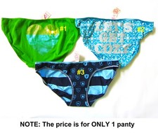 1 VINTAGE VICTORIA SECRET PINK Stripe Dog Heart LOGO SKINNY SIDE BIKINI PANTY M