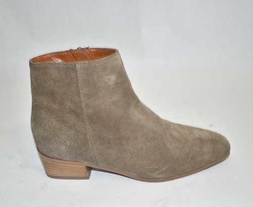 Brown Suede Stacked Heel Bootie Size 