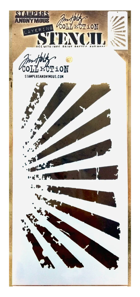 Tim Holtz Plantillas Capas Rayos de Sol y Reloj Patrón Steampunk Grunge Diseño Set Foto 2 de 3