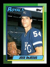 JOSE DEJESUS ⚾ 1990 Topps Baseball #596 Kansas City Royals